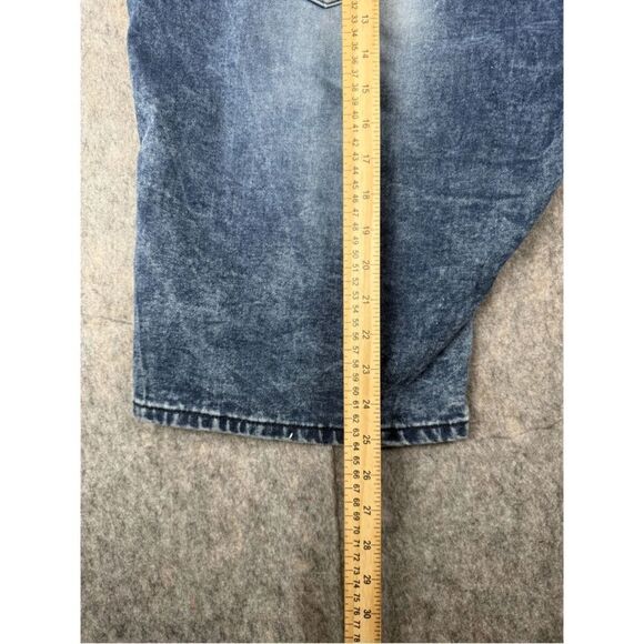 Phat Farm Bermuda Shorts Men's Size 46 Blue Denim Acid Wash Pleated Distressed - Picture 6 of 7